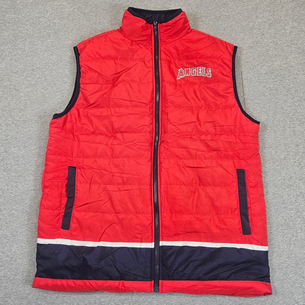 MLB Los Angeles Angels Success Brands Red Puffer Vest XL Nitto Patch 51926